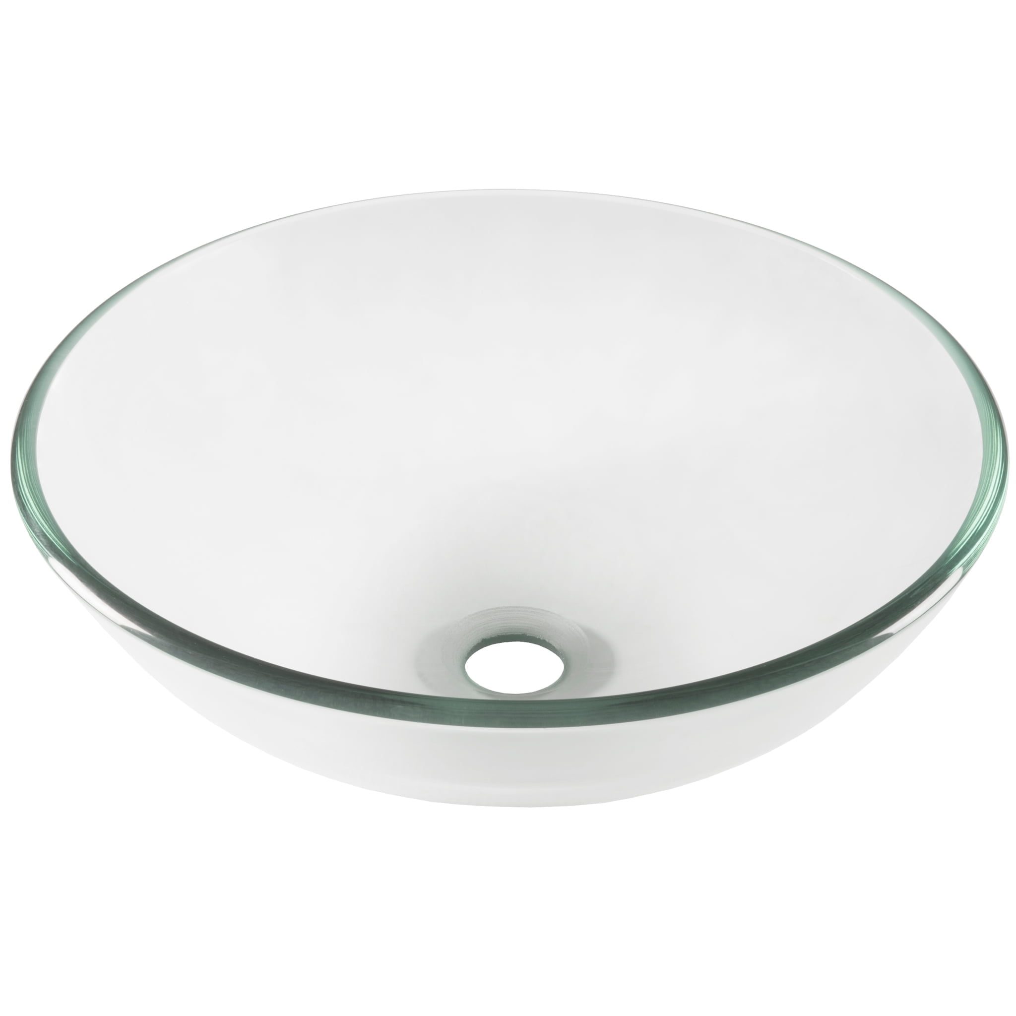 Novatto TIG-8048 Bonificare Clear Round Tempered Glass Vessel Bathroom Sink