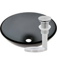 thumbnail image 1 of Novatto TIS-168GBN Nera Clear Slate Grey Round Glass Vessel Bathroom Sink with Brushed Nickel Pop-Up Drain, Mounting Ring, 1 of 3