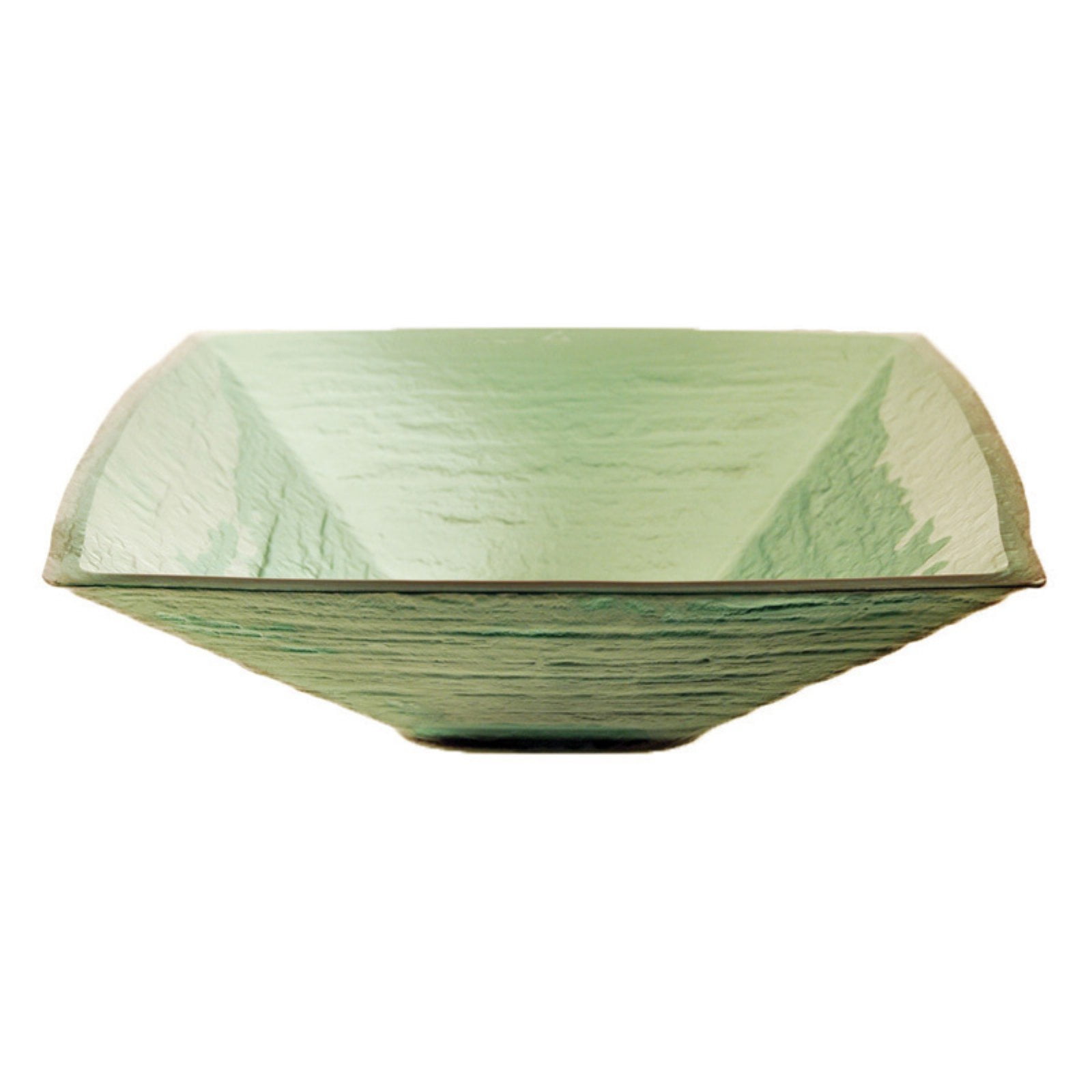 Green Lacquered Glass Square Above-Counter Bathroom Sink
