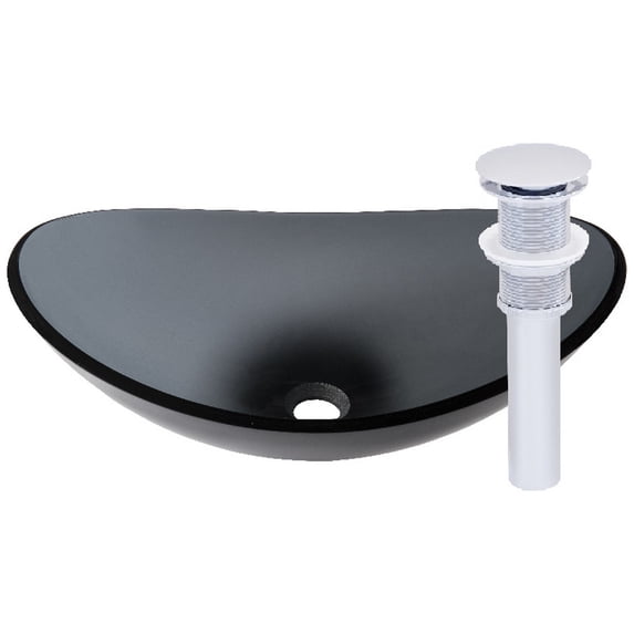 Novatto BIGIO Glass Vessel Bathroom Sink Set, Chrome