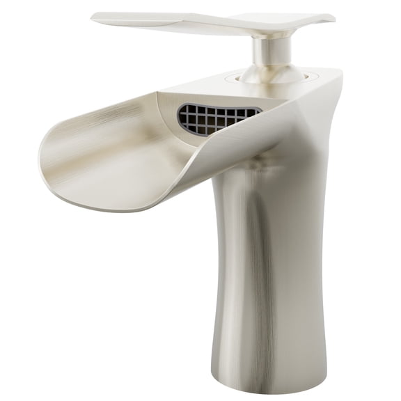 Novatto Vandy GF-365SBN Waterfall Single Lever Lav Faucet in Brushed Nickel