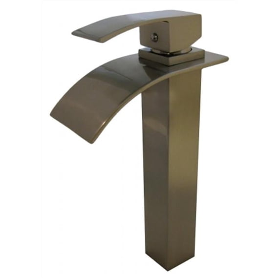 Novatto Waterfall Vessel Faucet- Solid Brushed Nickel Finish