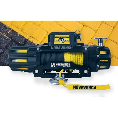 Novawinch Stinger 12v Recovery Winch, 12,000lbs capacity, Synthetic Rope, Wireless, Truck, Jeep, Trailer