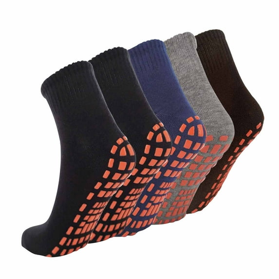 Novayard 5 Pairs Non Slip Socks Non Skid Sticky Grip Socks Yoga Pilates Hospital Socks Men Women