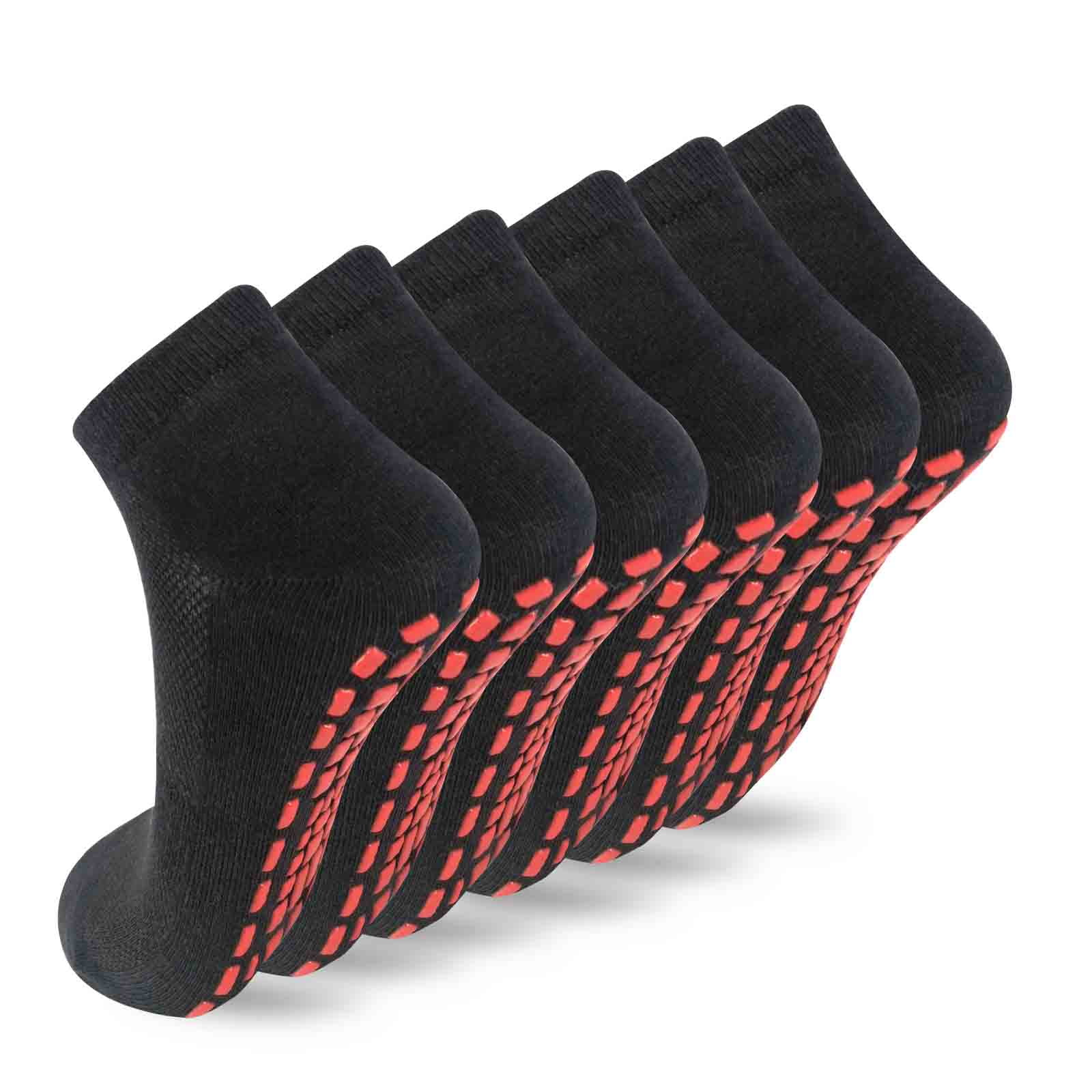 Novayard 6 Pairs Non Slip Grip Socks Yoga Pilates Hospital Socks Sticky  Grippers for Men Women 