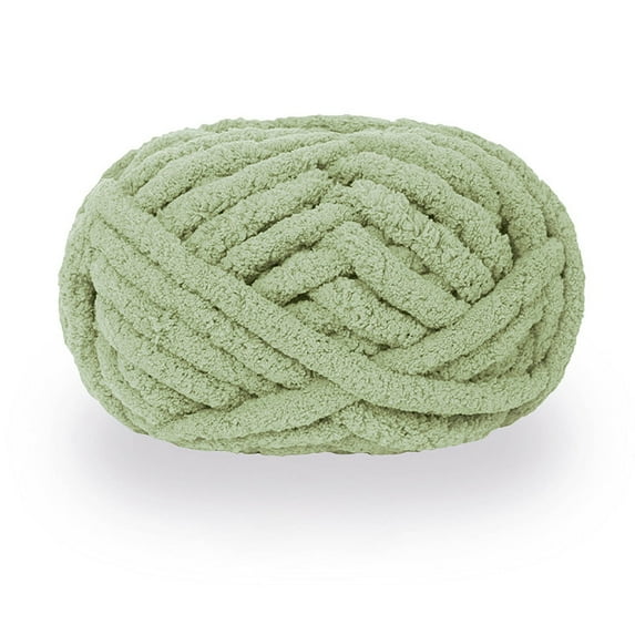 Novazen Knit Chenille Yarn for Hand Knitting Blankets, Super Soft Big Jumbo Blanket Yarn (Green)