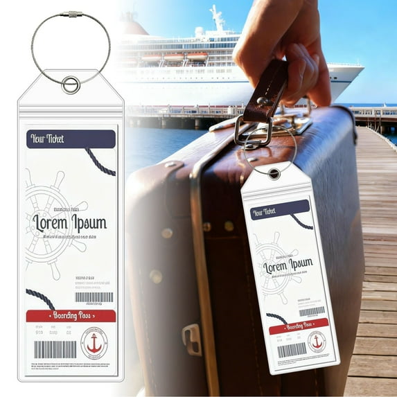 Novazen Cruise On MSC Cruise Luggage Tag Holder, Fits All MSC Ships & Tags, Clear, Waterproof, , Cruise Essentials 2025-2026, Durable Travel Accessories for Secure Bag