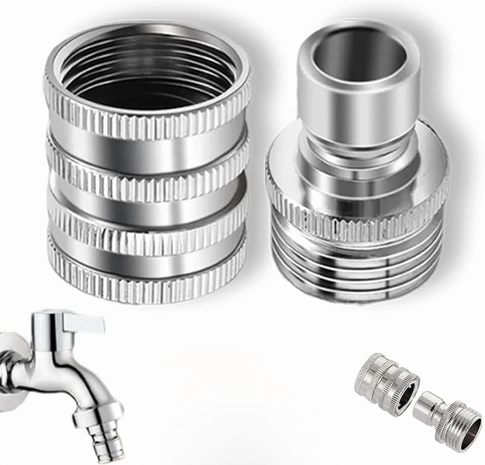 Novealcrbe Stainless Steel Garden Hose Quick Connect Fittings Set, 3/4 Inch Water Hose Quick Connect Fittings, Heavy Duty Quick Release Connector, Universal Fit for Garden Hose & Sprayers (1 Sets)