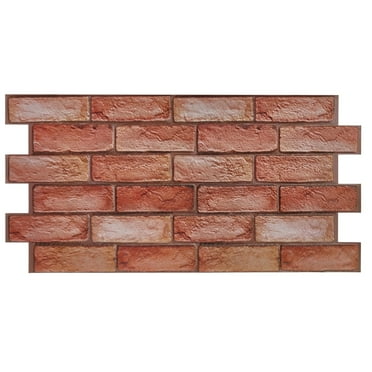 Novecrafto 3D Wall Panels 37.8’’ x 18.9’’ PVC Decorative Brown Brick Wall Panels for Cladding 10 Pieces