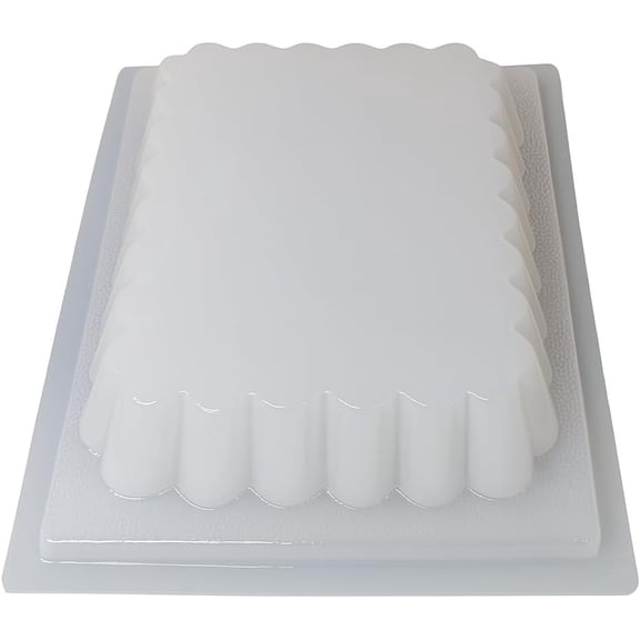 Novedades Cari Large Rectangular Jello Mold 3.5 Liter Capacity 13x10 Plastic with Fluted Edges Reusable Mexican Gelatina Mold for Parties, Birthdays, Events