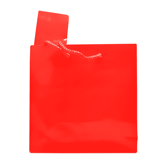 Novel Box 10 Pack Red Glossy Laminated Gift Bags with Handle 6.5x3.5x6.5 Inches - Euro Tote Bag