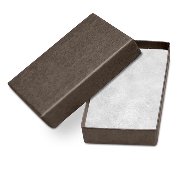 Novel Box 100 Pack Chocolate Cardboard Cotton Filled Jewelry Gift Boxes 2.5x1.62x1 Inches with Lids