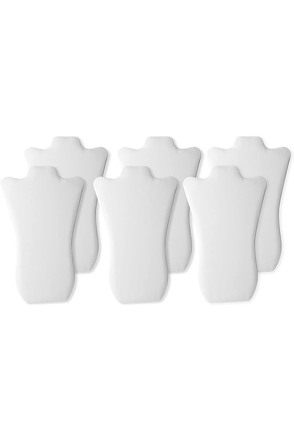 6 Pack White Necklace/Pendant Foldable Display Stands 14.5x9 Inches with Easel Stand