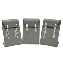 Novel Box 3 Pack Gray Linen Drop Earring Display Stand 2.5x1.5x3.5 Inches - Earrings Holder
