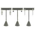 thumbnail image 1 of Novel Box 3 Pack Gray Linen Earring Tree Medium T-Bar Display Stand 2.5x1x5.5 Inches, 1 of 7