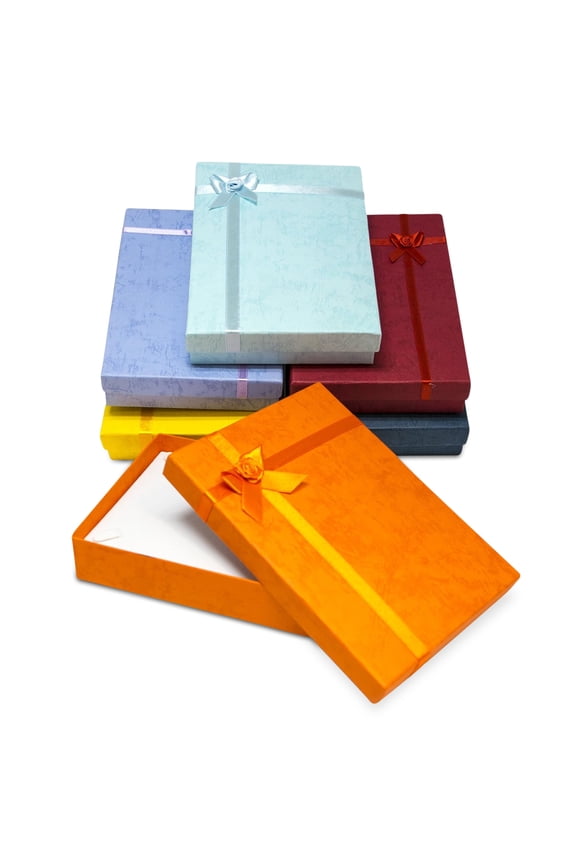 6 Pack Cardboard Jewelry Boxes for Necklaces 5x7.1x1.3 Inches - Necklace Gift Box