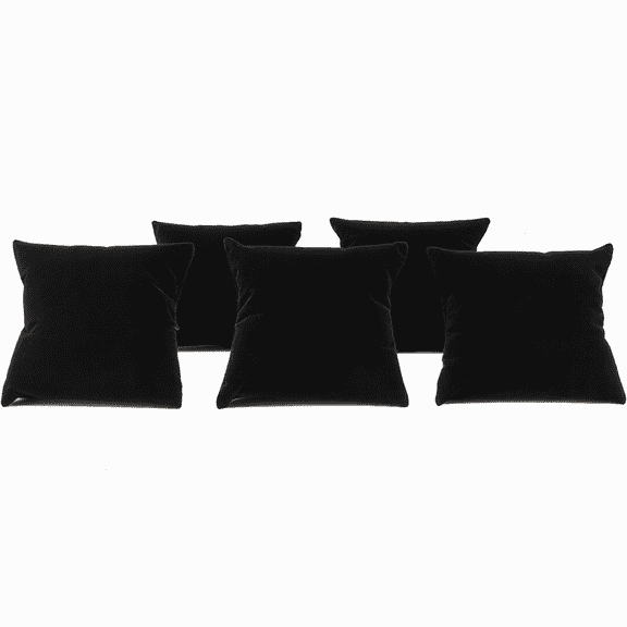 Novel Box 5 Pack Black Velvet Jewelry Display Watch Pillow - Bracelet Pillows for Easy Care