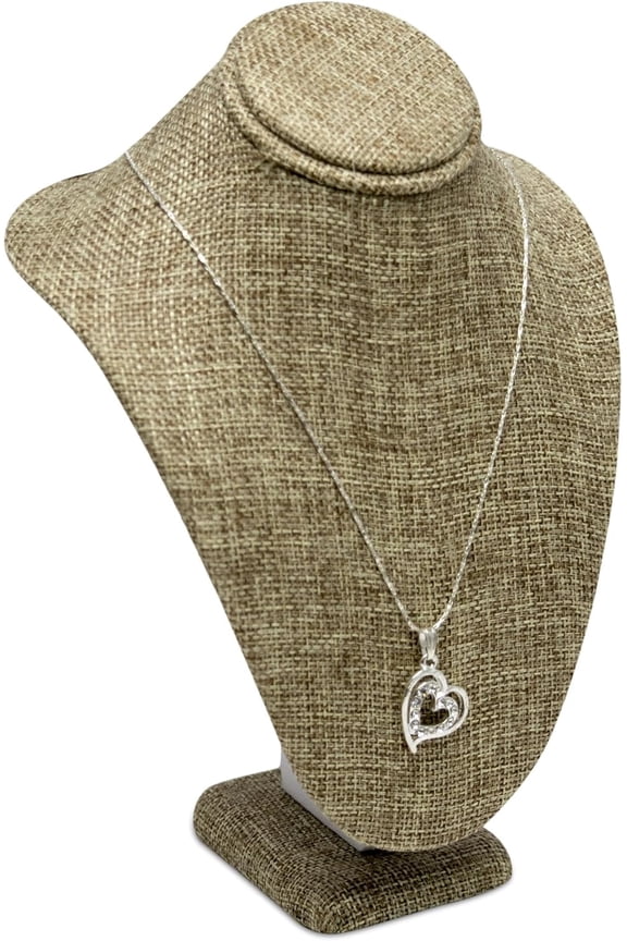 Burlap Stand Jewelry Necklace Display 5.5x3x7.5 In - Necklace Displays Small
