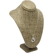 Novel Box Burlap Stand Jewelry Necklace Display 5.5x3x7.5 In - Necklace Displays Small