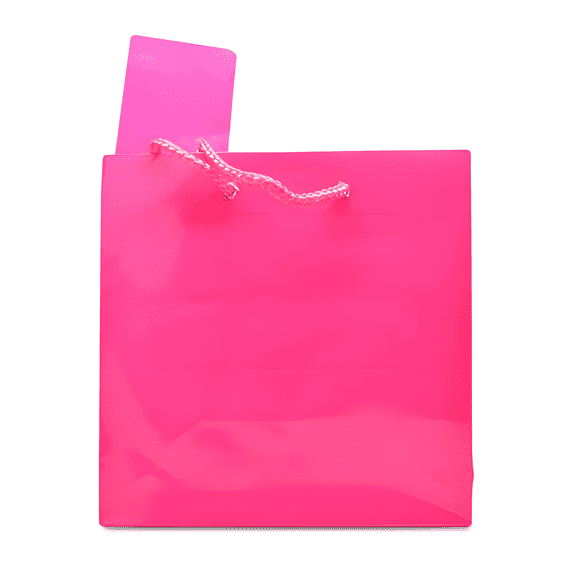 Novel Box 10 Pack Hot Pink Glossy Laminated Gift Bags with Handle 6.5x3.5x6.5 Inches - Euro Tote Bag