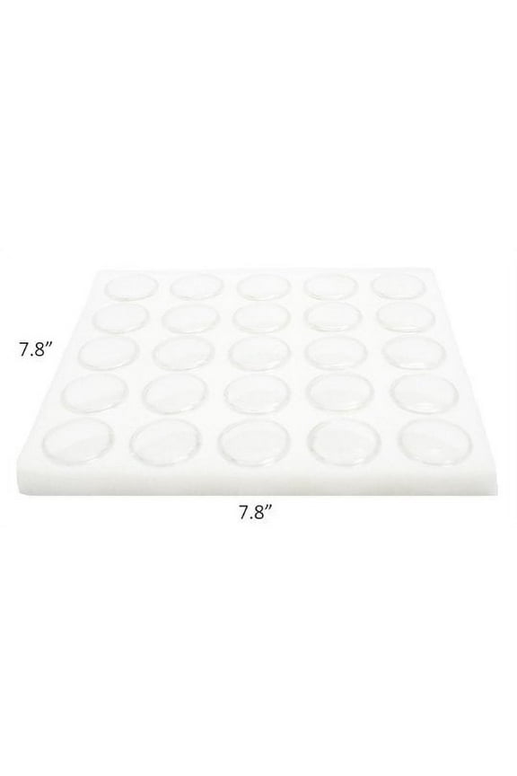 Half-Size Glass Top Black Leatherette Jewelry Display Case + 25 Count Jar Insert Tray