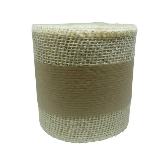 Novel Box Ivory Sealed Jute Burlap Ribbon 4" x 10yd