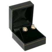 Novel Box Black Earring Jewelry Box with Gold Trim   Faux Leatherette Storage Case for Gifts