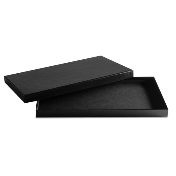 Novel Box Black Paperboard Large Jewelry Display Tray 14.75x8.25x1 Inches with Fitted Lid