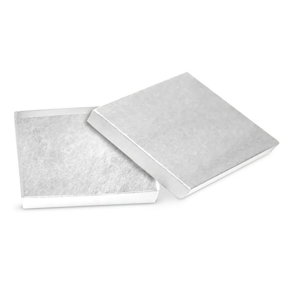 Novel Box 15 Pack White Cardboard Cotton Filled Jewelry Gift Boxes 3.5x3.5x0.87 Inches with Lids