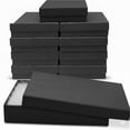 thumbnail image 1 of Novel Box 10 Pack Black Cardboard Cotton Filled Jewelry Gift Boxes 5.5x3.5x1 Inches with Lids, 1 of 7