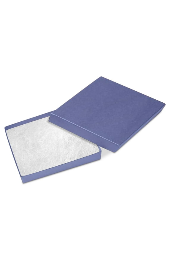 15 Pack Blue Cardboard Cotton Filled Jewelry Gift Boxes 3.5x3.5x0.87 Inches with Lids