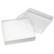 Novel Box 15 Pack White Cardboard Cotton Filled Jewelry Gift Boxes3.5x3.5x0.87 Inches with See Thru Lids