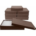 thumbnail image 1 of Novel Box 8 Pack Chocolate Cardboard Cotton Filled Jewelry Gift Boxes 7x5x1.25 Inches with Lids, 1 of 7