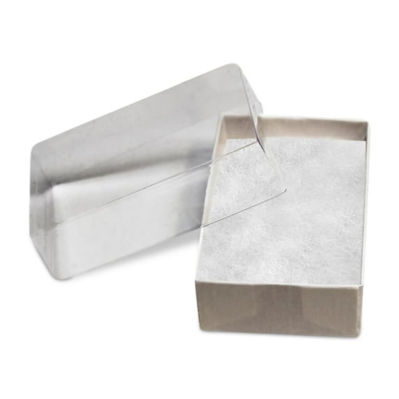 Novel Box 25 Pack White Cardboard Cotton Filled Jewelry Gift Boxes 8x2x0.87 Inches with See Thru Lids