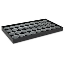 Novel Box Company, Ltd Jewelry Tray Black Plastic 8.25 x 14.75 x 1 inch 36 Jars & Black Foam Liner
