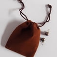 thumbnail image 1 of Novel Box Luxury Jewelry Velvet Pouches With Drawstring Brown 4"x5.5" - 25Pack, 1 of 2