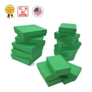 Novel Box Made IN USA Jewelry Gift Box in Green with Removable Cotton Pad Pack of 15 3 Sizes #4, #6, #18
