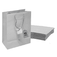 thumbnail image 1 of Novel Box 10 pack Silver Gift Bags with Handles 4.75x3.25x6.75 Inches - Shopping Bag for Groceries, 1 of 8