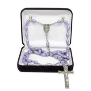 Novel Box Black Communion Keepsake Rosary Box 3.25x2.5x1 Inches White Inside - Rosary Box for Women