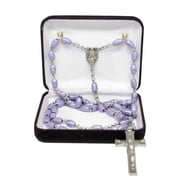 Novel Box Black Communion Keepsake Rosary Box 3.25x2.5x1 Inches White Inside - Rosary Box for Women
