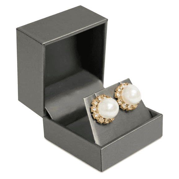 Novel Box Silver Jewelry Box for Earrings 2.37x2.37x1.87 Inches - Earring Gift Box for Proposal