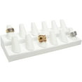 thumbnail image 1 of Novel Box White Leatherette Jewelry 12 Rings Finger Display Stand 8.25x3.25x2.5 In with Square Base, 1 of 1