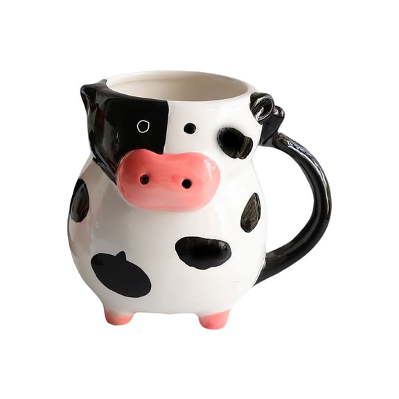 Novel Cow Shape Ceramic Coffee Mug, 20oz Milk Cup, Adorable Design for Coffee Lovers, Great Gift Idea, Versatile Use for Beverages and Home Décor