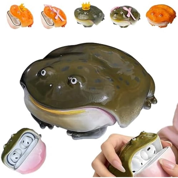 Novel Frog Airpod Case Wireless Earphone Protector Cover for Air Pods 1/2/3/4 and Air Pods Pro 2/3, Ugly Toad Earbuds Cover, Soft Anti-Scratch, Unique Weird Gift (Green,for AirPods 4)