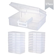 Novelinks 16 Transparent Photo Storage Boxes for 4x6 inch Pictures Photo Box Sticker Organizer,Clear