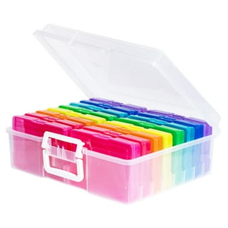 5x7 inch Photo Storage Box Plastic Picture Keeper 6 Colorful Photo