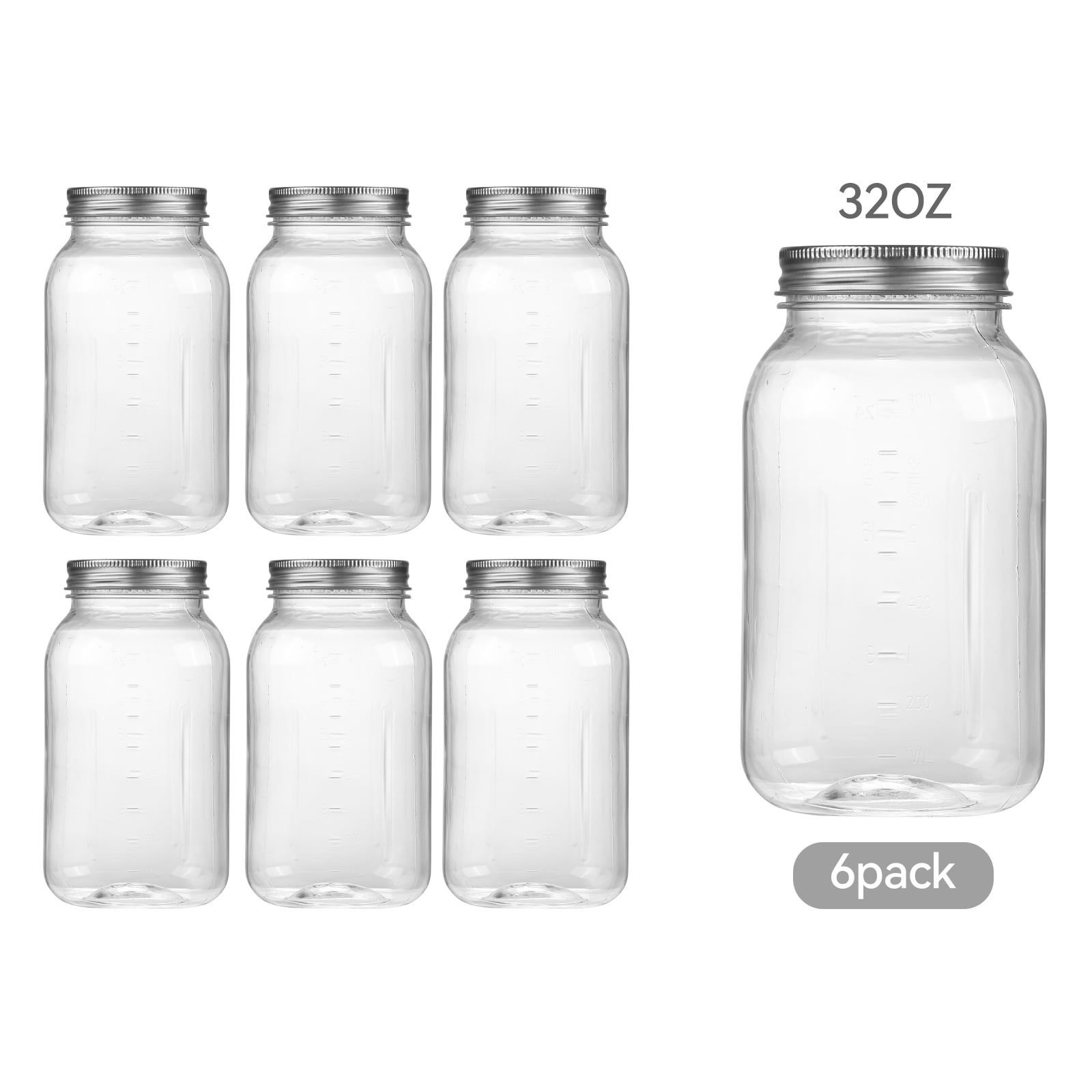 Cornucopia 16oz Plastic Mason Jars (8-Pack); PET BPA-Free Mason Jars w/ One  Piece Metal Lids, Pint Size, Compatible w/ Regular Mason Jar Lids – Kurated  Korner