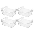 thumbnail image 1 of Novelinks 4 Pack Plastic Storage Bins Utility Storage Organizer Bin Clear Pantry Organization Cabinet Storage Containers,Small, 1 of 10