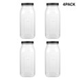 thumbnail image 1 of Novelinks 64oz Plastic Jars with Lids 4 Pack Clear Containers Airtight Food Storage Containers for Kitchen & Household,Black, 1 of 11