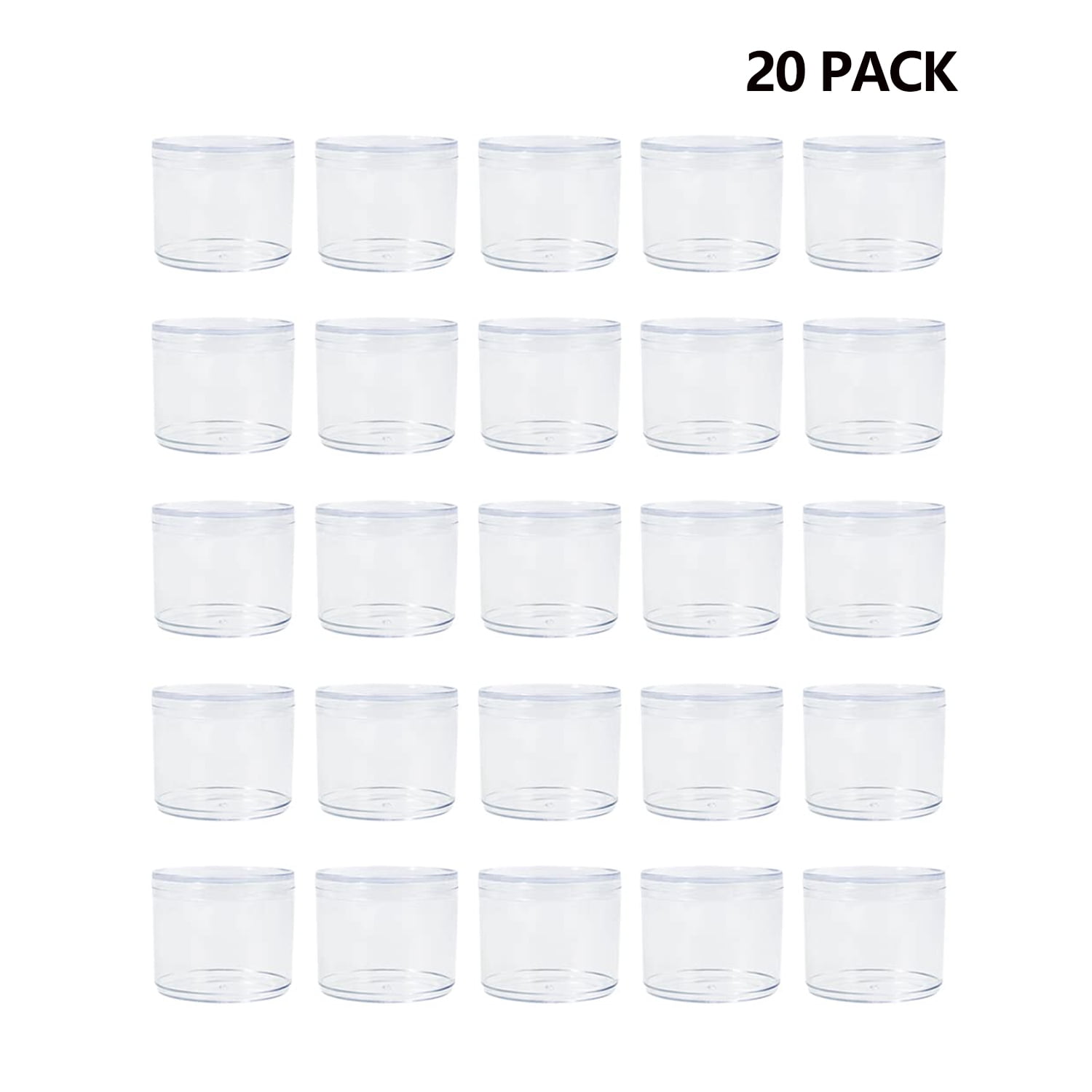 https://i5.walmartimages.com/seo/Novelinks-8-Ounce-Plastic-Jars-Clear-Plastic-Pot-Jars-Circular-Storage-Containers-With-Lids-For-Kitchen-Household-20-Pack_dbe4c225-96c7-4f72-8cd6-44c5f84ef6be.6cc81bb6a98f91b2948bb4e1e6ae9ca3.jpeg